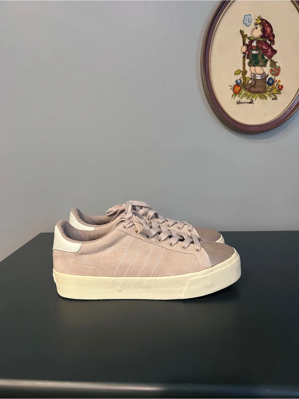 Gola Women's Suede Platform Sneaker in Light Pink